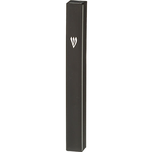 Black Acrylic Mezuzah Case Adhesive 6"